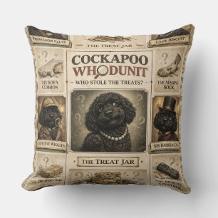 Cockapoo Whodunit cushion   Funny Dog Gift