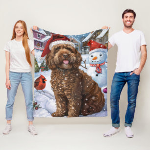 Cockapoo Winter Wonderland Christmas Joy  Fleece Blanket