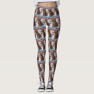 Cockapoo Winter Wonderland Christmas Joy  Leggings