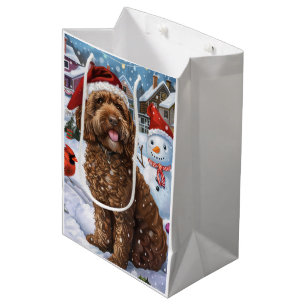 Cockapoo Winter Wonderland Christmas Joy  Medium Gift Bag