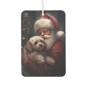 Cockapoo With Santa Claus Festive Christmas  Air Freshener