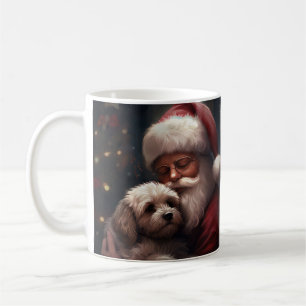 Cockapoo With Santa Claus Festive Christmas  Coffee Mug