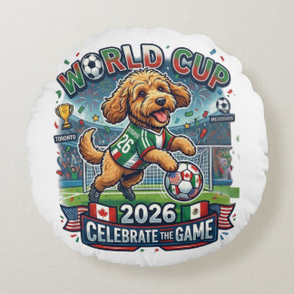 Cockapoo World Cup 2026 Round Pillow