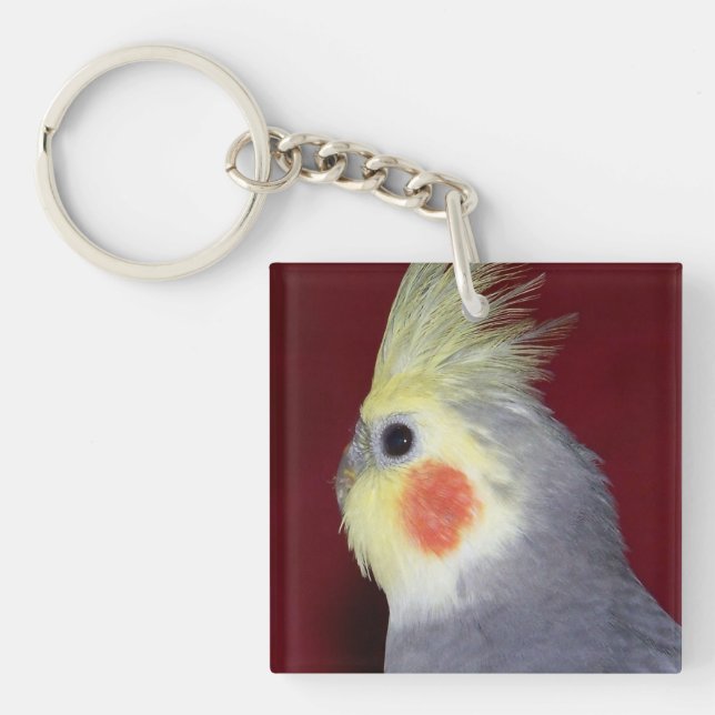 Cockatiel 2 Sided Parrot Key Chain (Front)