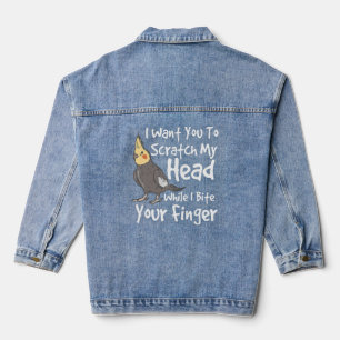Cockatiel Bird Parrot Cockatiel  Denim Jacket