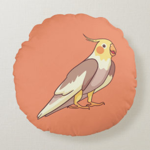 Cockatiel Bird Parrot Round Pillow