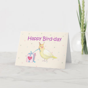 Cockatiel Birthday Card Funny Happy Bird Day Card