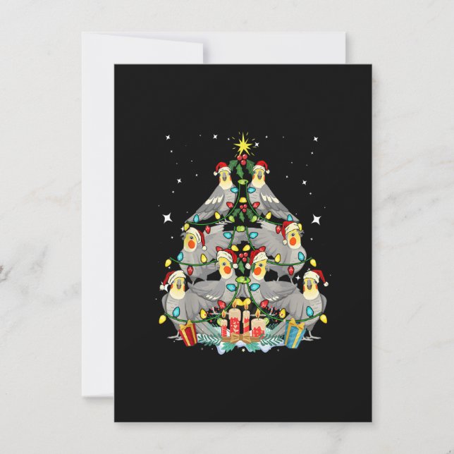 Cockatiel Christmas Tree Xmas Mom Dad Bird Invitation (Front)