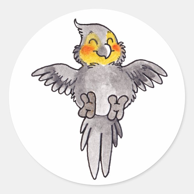 Cockatiel Classic Round Sticker (Front)