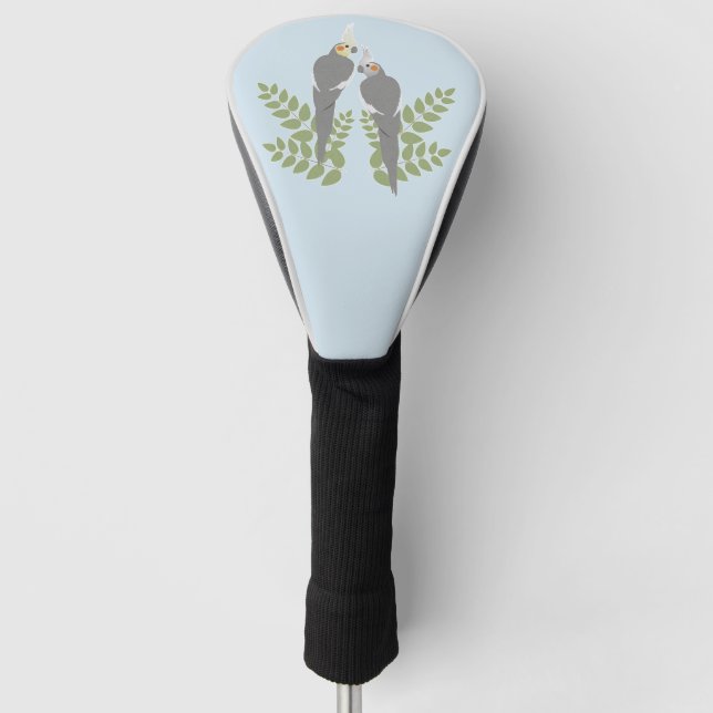 Cockatiel Couple Golf Head Cover (Front)