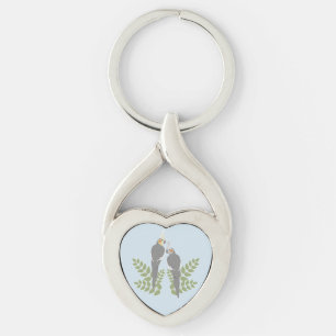Cockatiel Couple Keychain