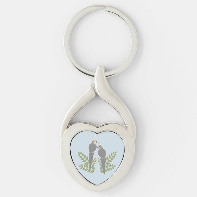Cockatiel Couple Keychain (Front)