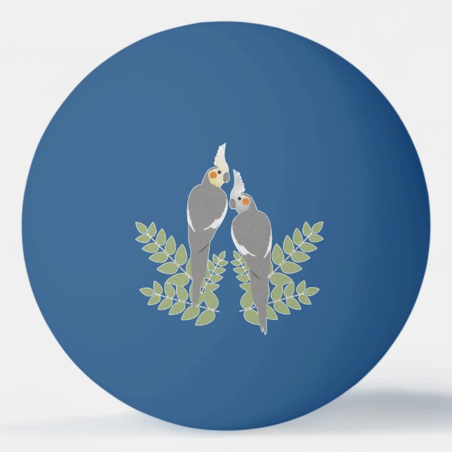 Cockatiel Couple Ping Pong Ball (Front)