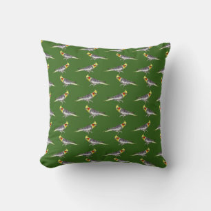 Cockatiel Frenzy Pillow (Green)