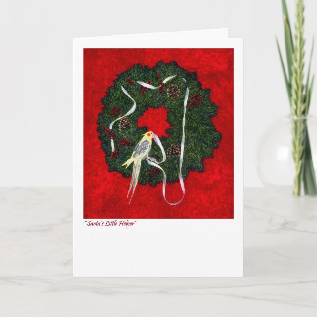 Cockatiel - Holiday, Christmas Card (Front)