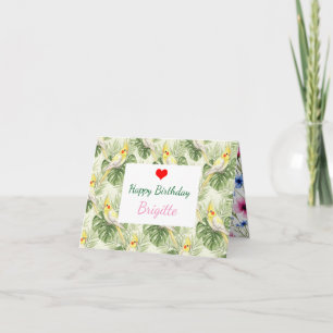 Cockatiel Lover Personalized Name & Text Birthday Card
