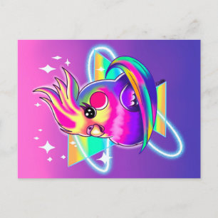 Cockatiel Neon Postcard