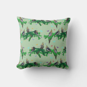 Cockatiel Party Pillow (Light Green)