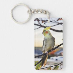 Cockatiel Profile Photograph Keychain