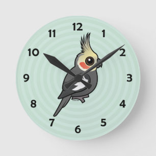 Cockatiel Round Clock