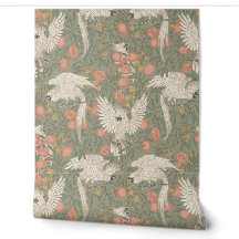 Cockatoo and Pomegranate in sage green