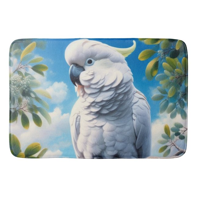 Cockatoo art  bath mat (Front)