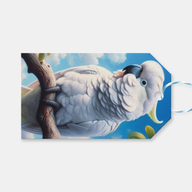 Cockatoo art  gift tags (Front (Horizontal))