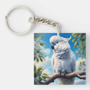 Cockatoo art keychain