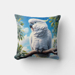 Cockatoo art throw pillow
