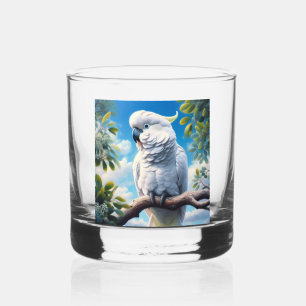 Cockatoo art  whiskey glass