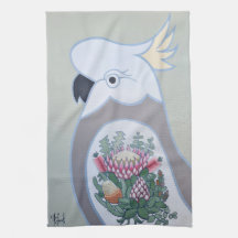 Cockatoo avec Serviette de thé de tatouage King Pr
