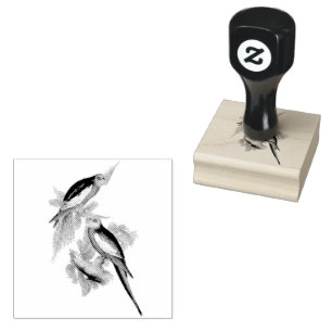 Cockatoo Birds Vintage Illustrations Rubber Stamp