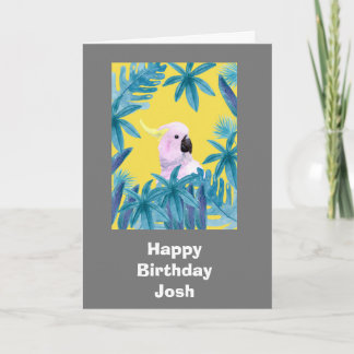 Cockatoo customizable birthday card