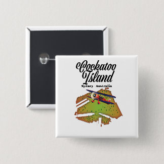 cockatoo island Sydney Australia 2 Inch Square Button
