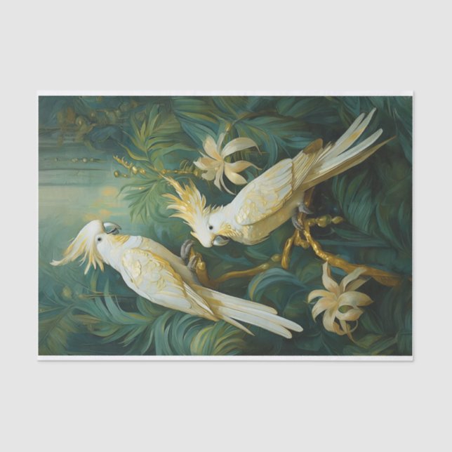 Cockatoo Lovers, White Feathers Elegance Tissue Paper (Front)
