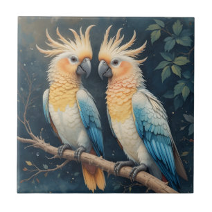 Cockatoo Parrot Couple Tile