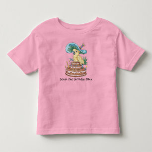 cockatoo perched on birthday cake fancy hat toddler t-shirt