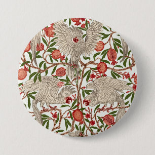 Cockatoo & Pomegranate by Walter Crane Art Nouveau 3 Inch Round Button