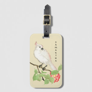 Cockatoo Vintage Japanese Camellia Luggage Tag