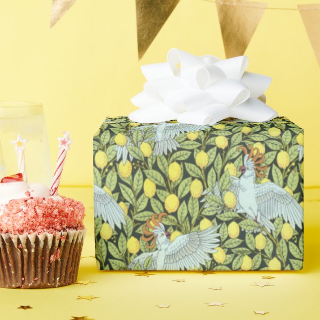 Cockatoo with Lemons Print Wrapping Paper (Birthday Party)