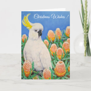 Cockatoos - Christmas Wishes Holiday Card