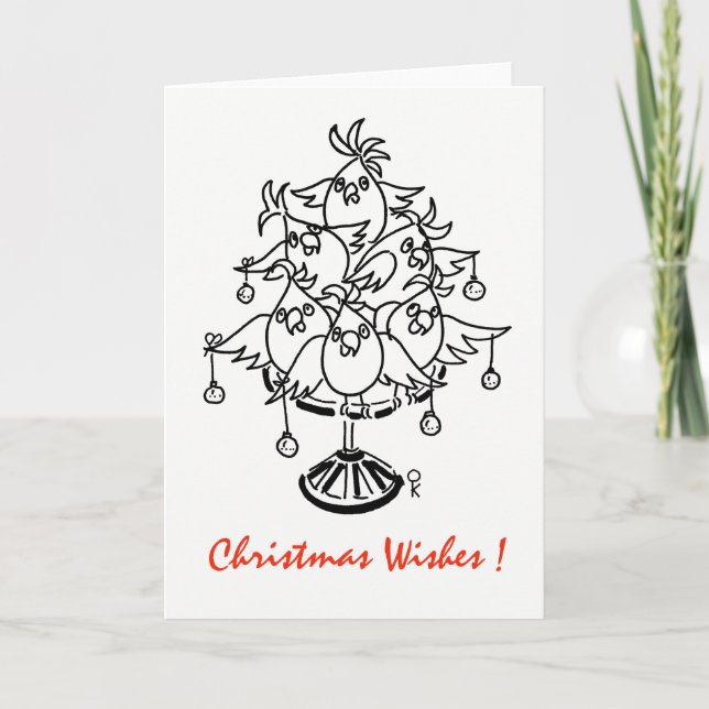 Cockatoos - Christmas Wishes Holiday Card (Front)