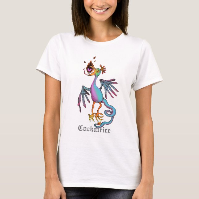 Cockatrice Pastel Medieval Beast Logo T-Shirt (Front)