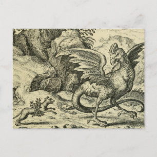 "Cockatrice vs. Weasel" Postcard