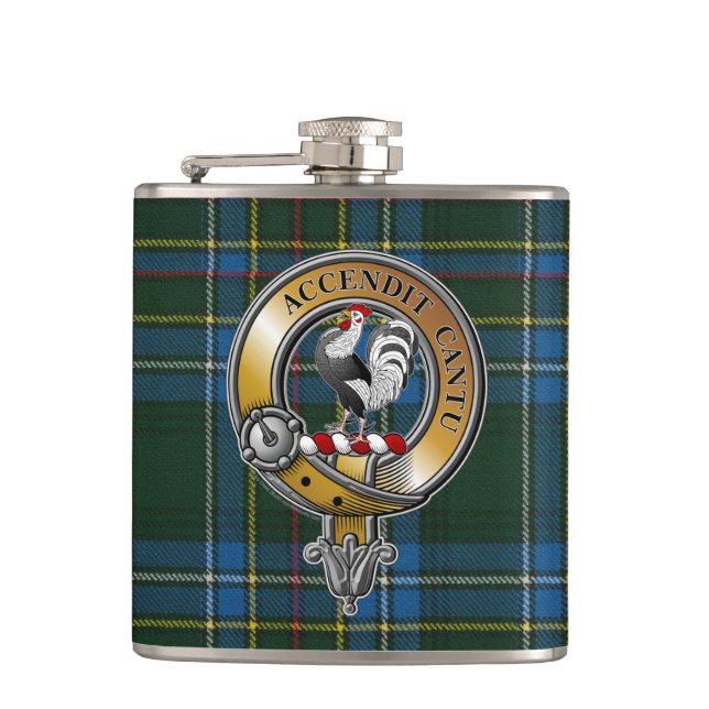 Cockburn Tartan &  Badge Hip Flask (Front)