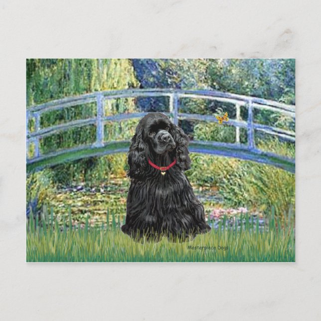 Cocker (black) - Bridge Postcard (Front)