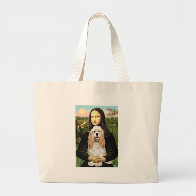 Cocker (Buff) - Mona LIsa Large Tote Bag (Front)