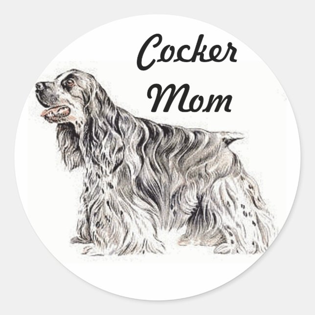 Cocker Mom, American Cocker Spaniel Sticker (Front)