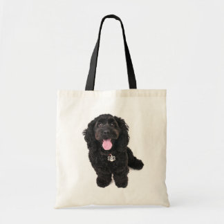 cocker poodle mix puppy tote bag