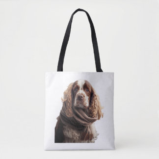 Cocker scarf tote bag
